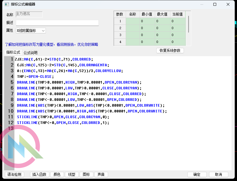 图片[1]-【文华指标代码】主力进出源码分享——明慧期货培训网-明慧期货培训网，学习联系：15217215251